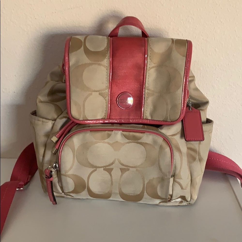 Coach backpack purse pink Authentic